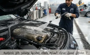 مشاكل غسيل محرك السيارة بالماء