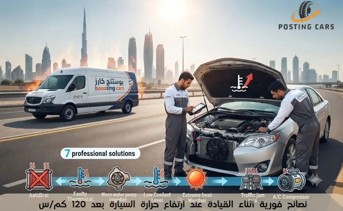 نصائح فورية أثناء القيادة عند ارتفاع حرارة السيارة بعد 120 كم س